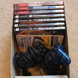 Sony Play Station 2 Lot of 8 Games and Accessories
